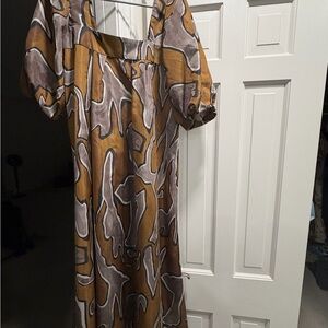 Hunter Bell Brown and Gray Long Sleeve Dress